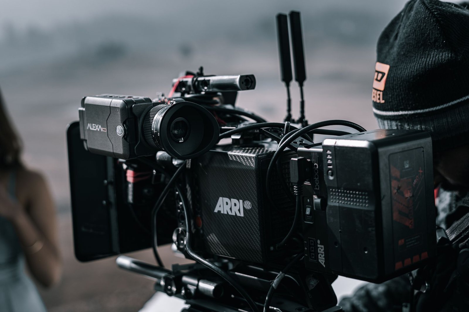 Cinema camera on a production set