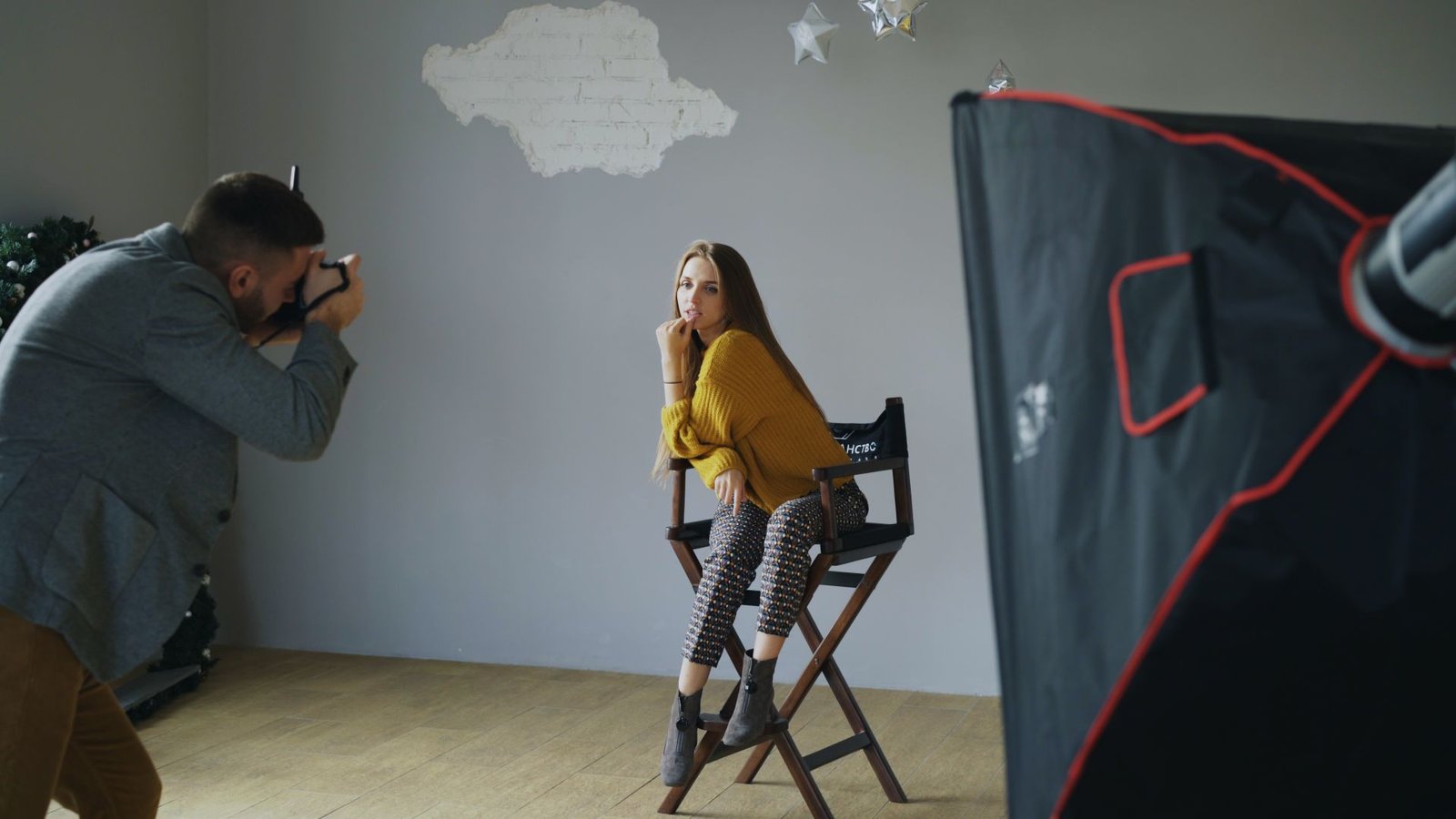 Studio photoshoot in progress