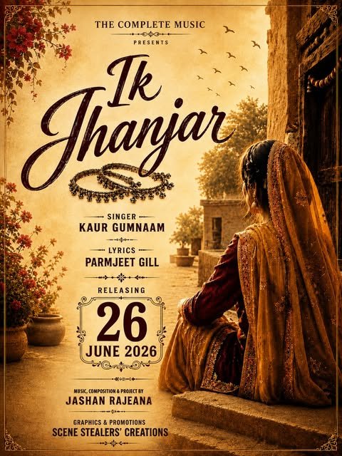 Ik Jhanjar Punjabi music video poster by Scene Stealers Creations Kelowna