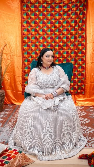 Punjabi bridal portrait in traditional attire, Kelowna photographer